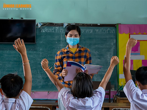 Group of students attending tuition class in Singapore